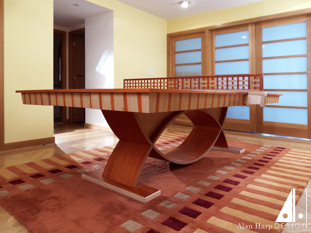 White Oak and Padauk Ping Pong Table