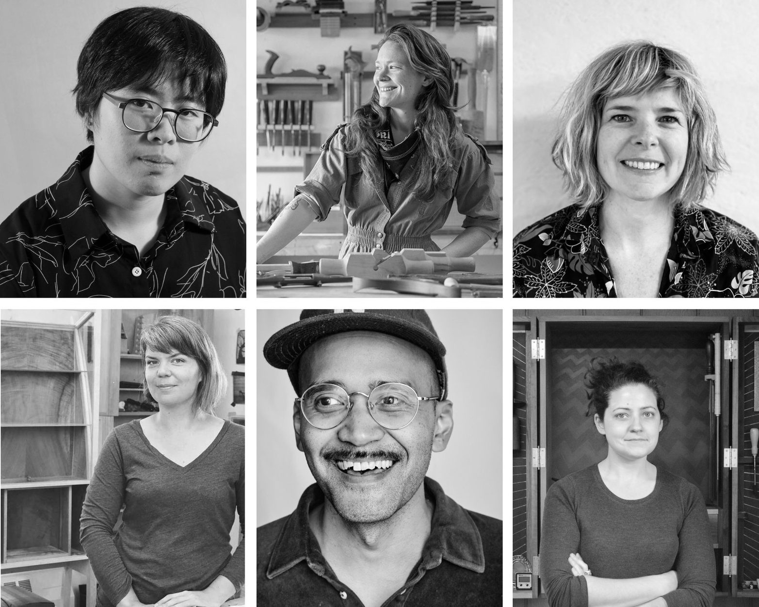 Previous Winners - Joyce Lin, Aspen Golann, Annie Evelyn, Sarah Marriage, Charles Thompson, and Sophie Glenn