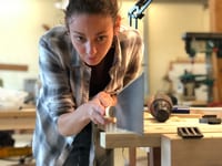 FSW Student using a japanese saw