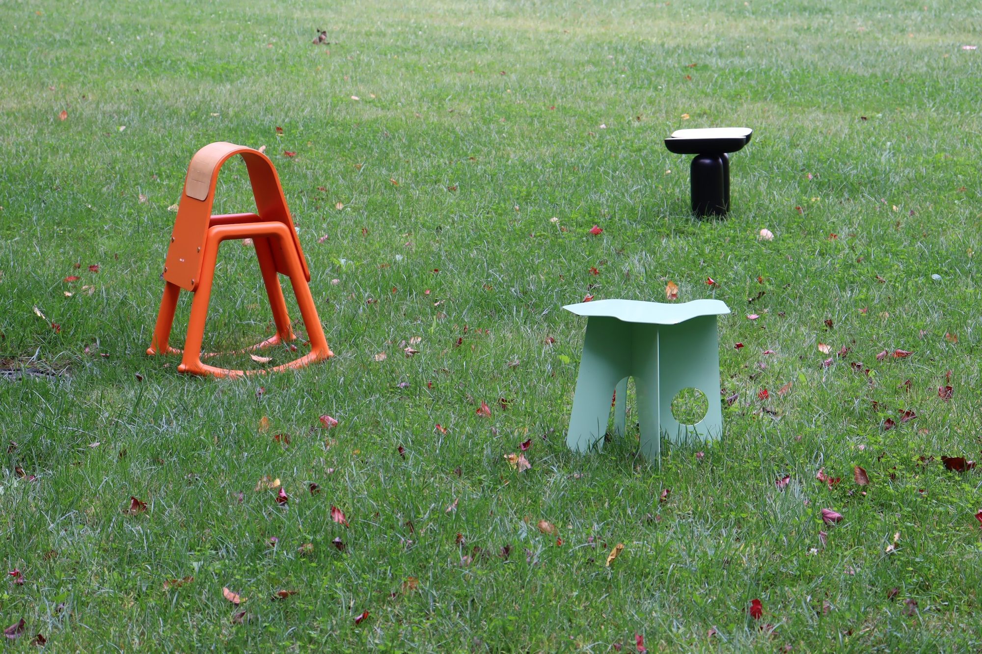 Norman Teague Stools Outside