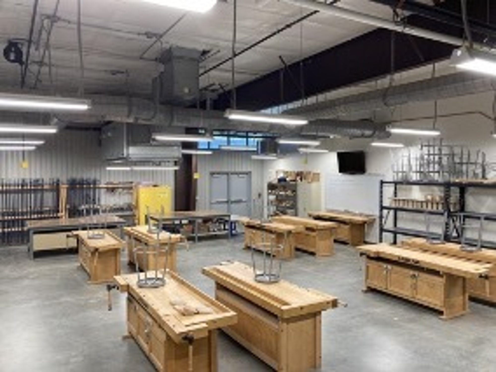 UA Little Rock WCAD wood bench room