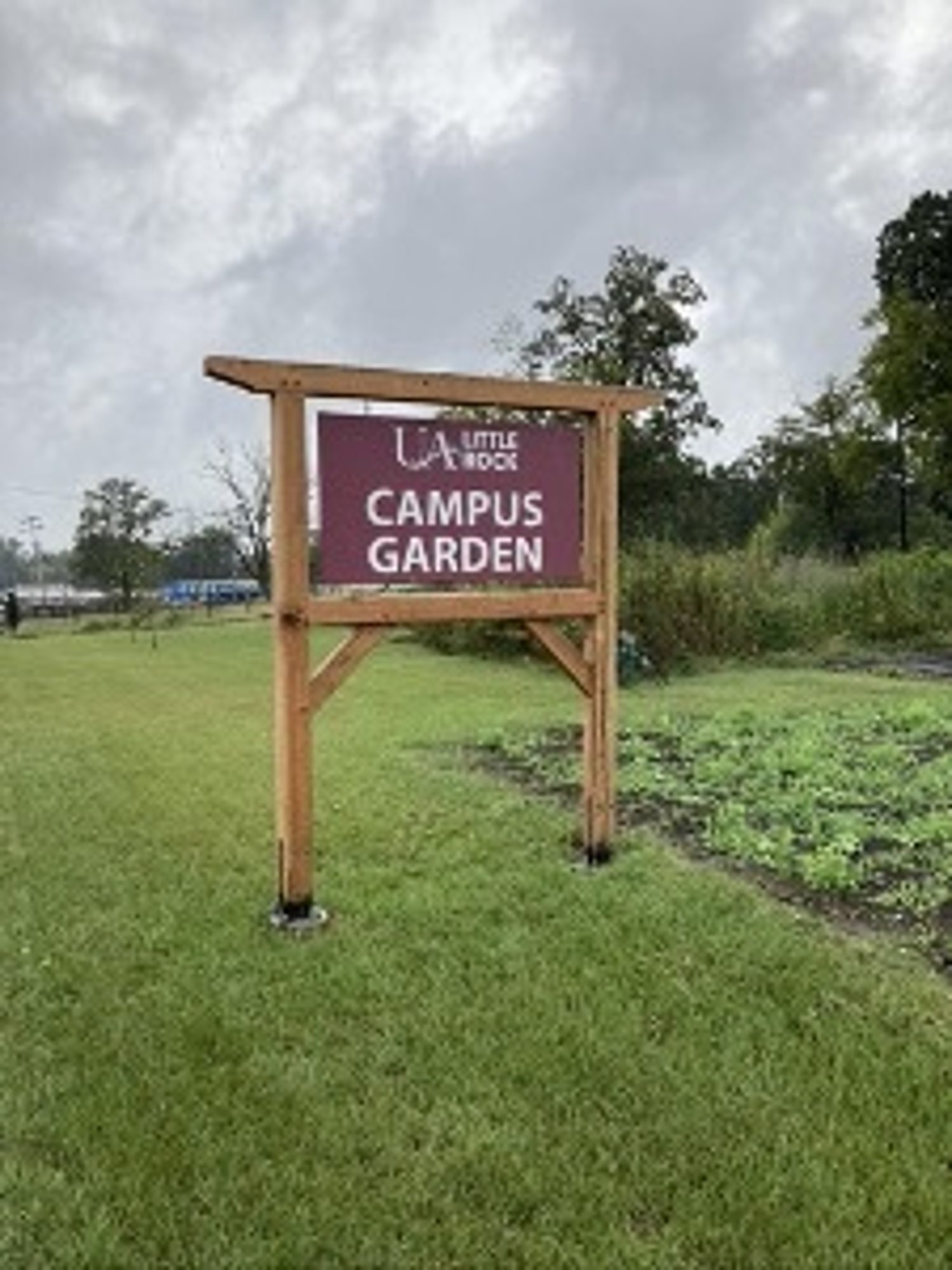 UA Little Rock timberframe sign