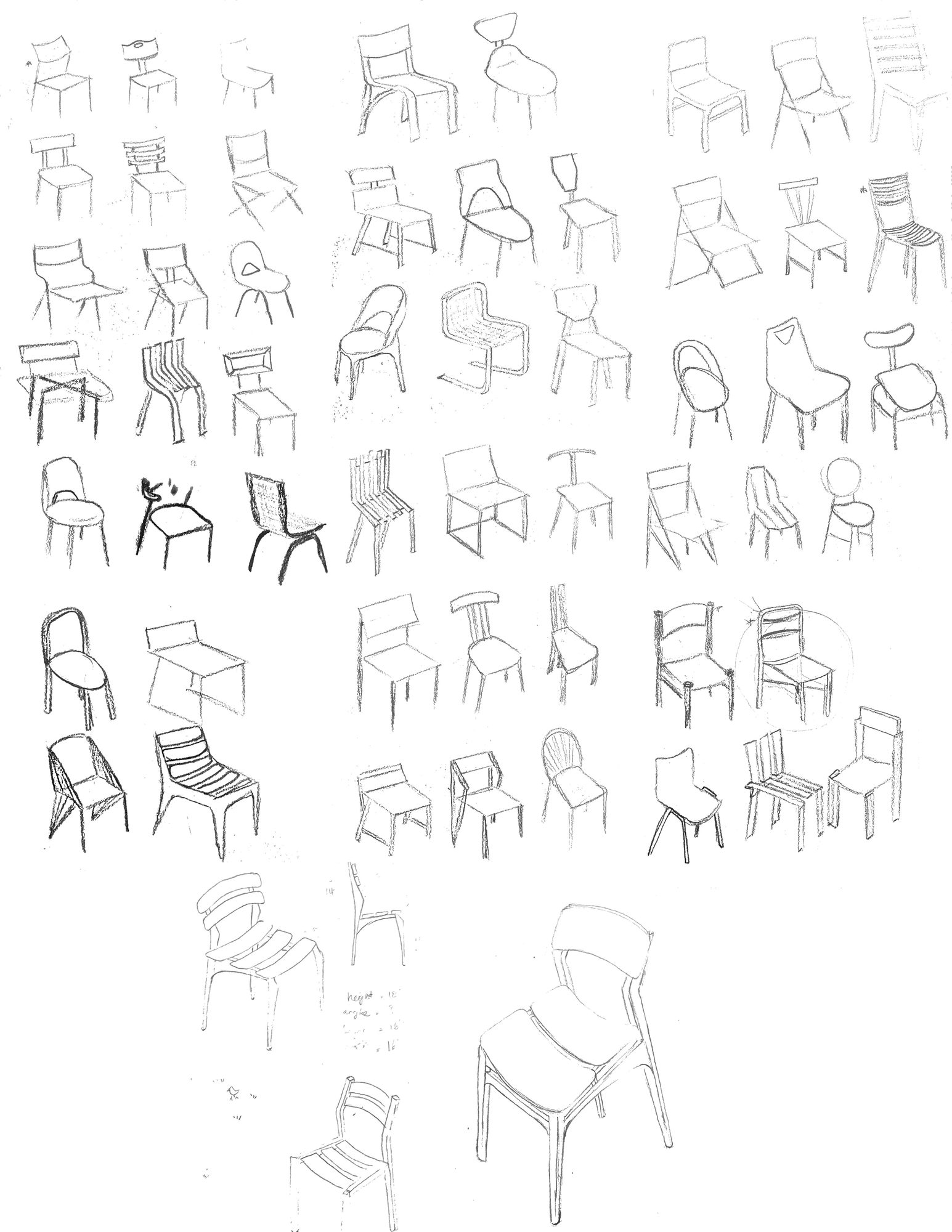 Neda Moshg Foroush Chair Sketches