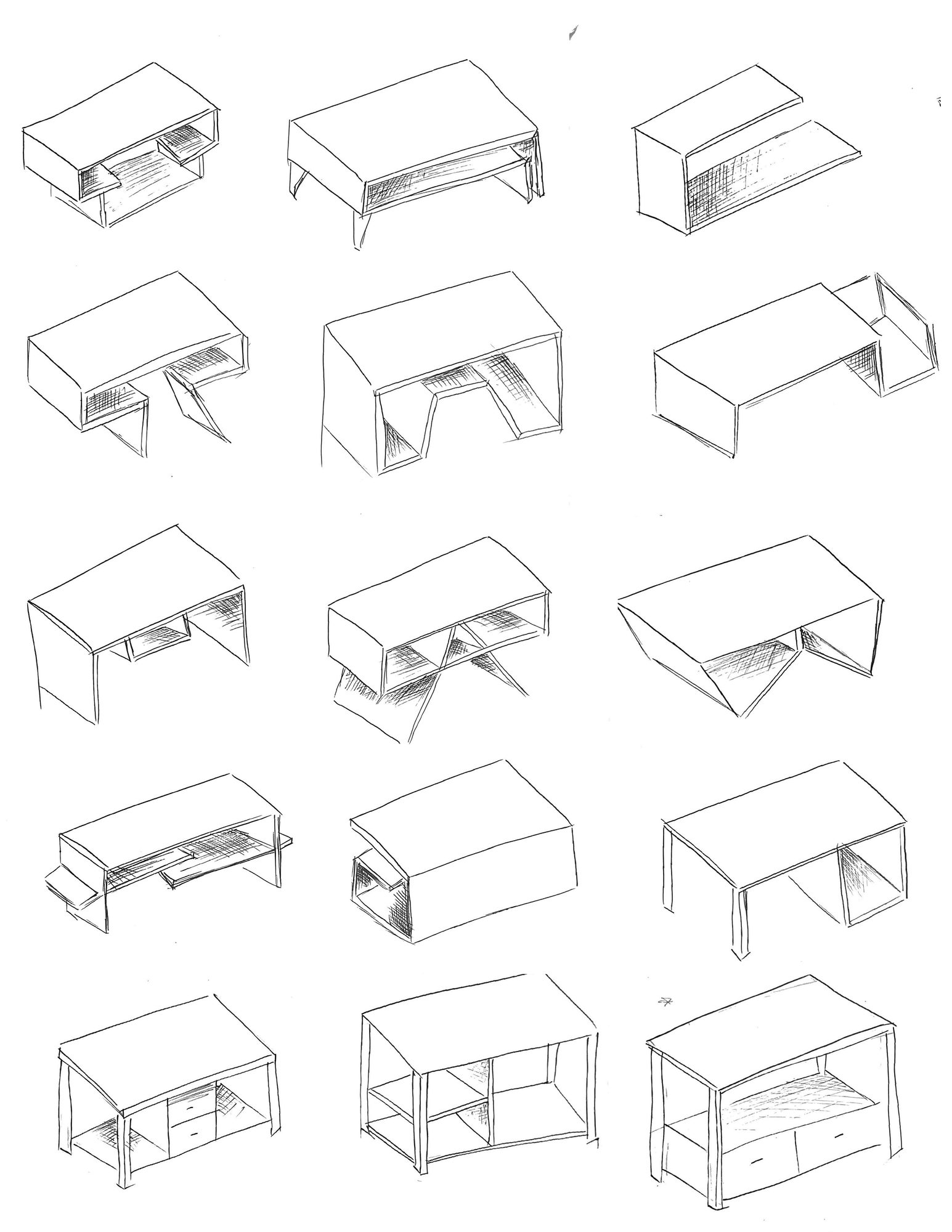 Neda Moshg Foroush Coffee Table sketches