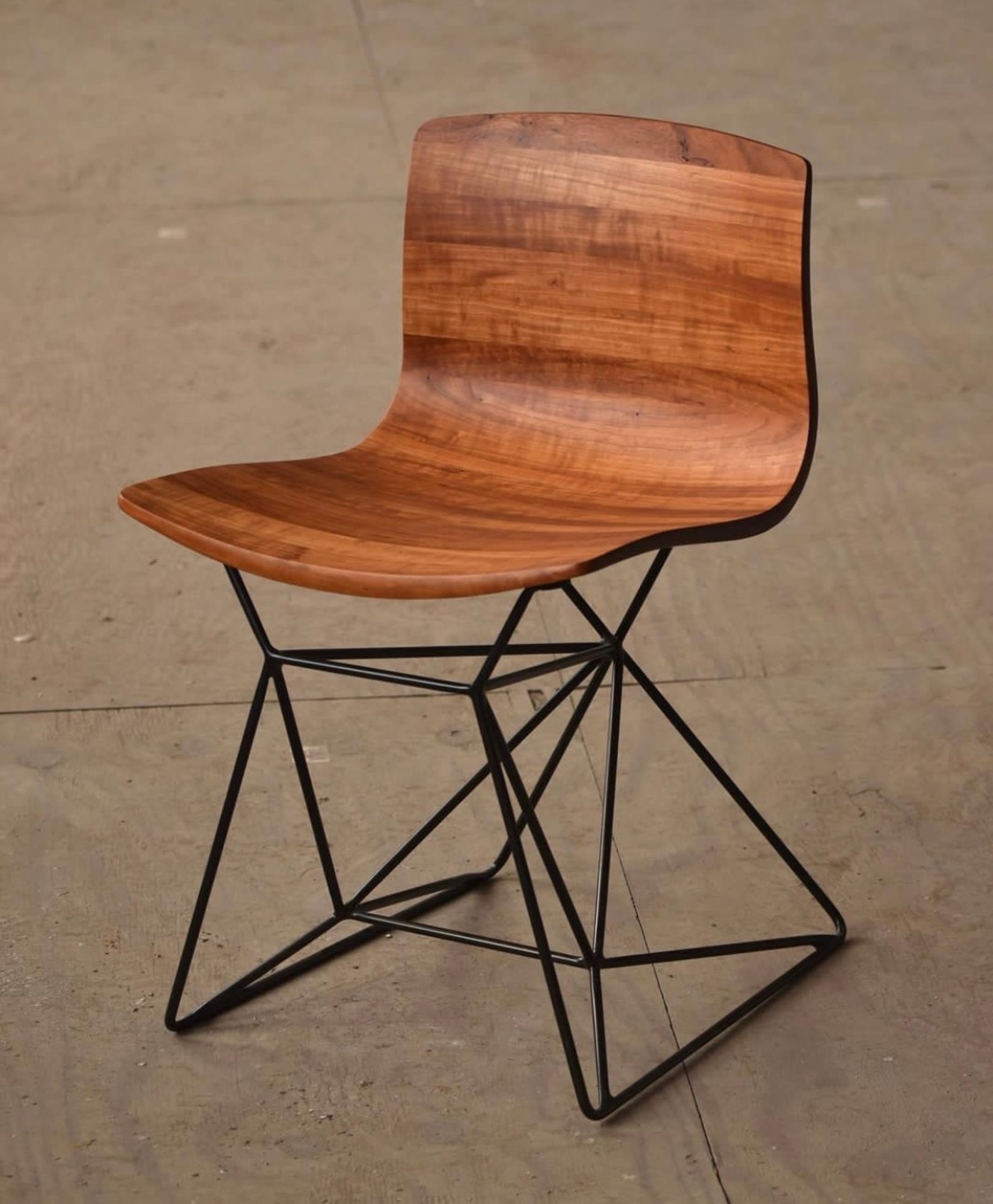 George Dubinsky Cherry and Steel Chair