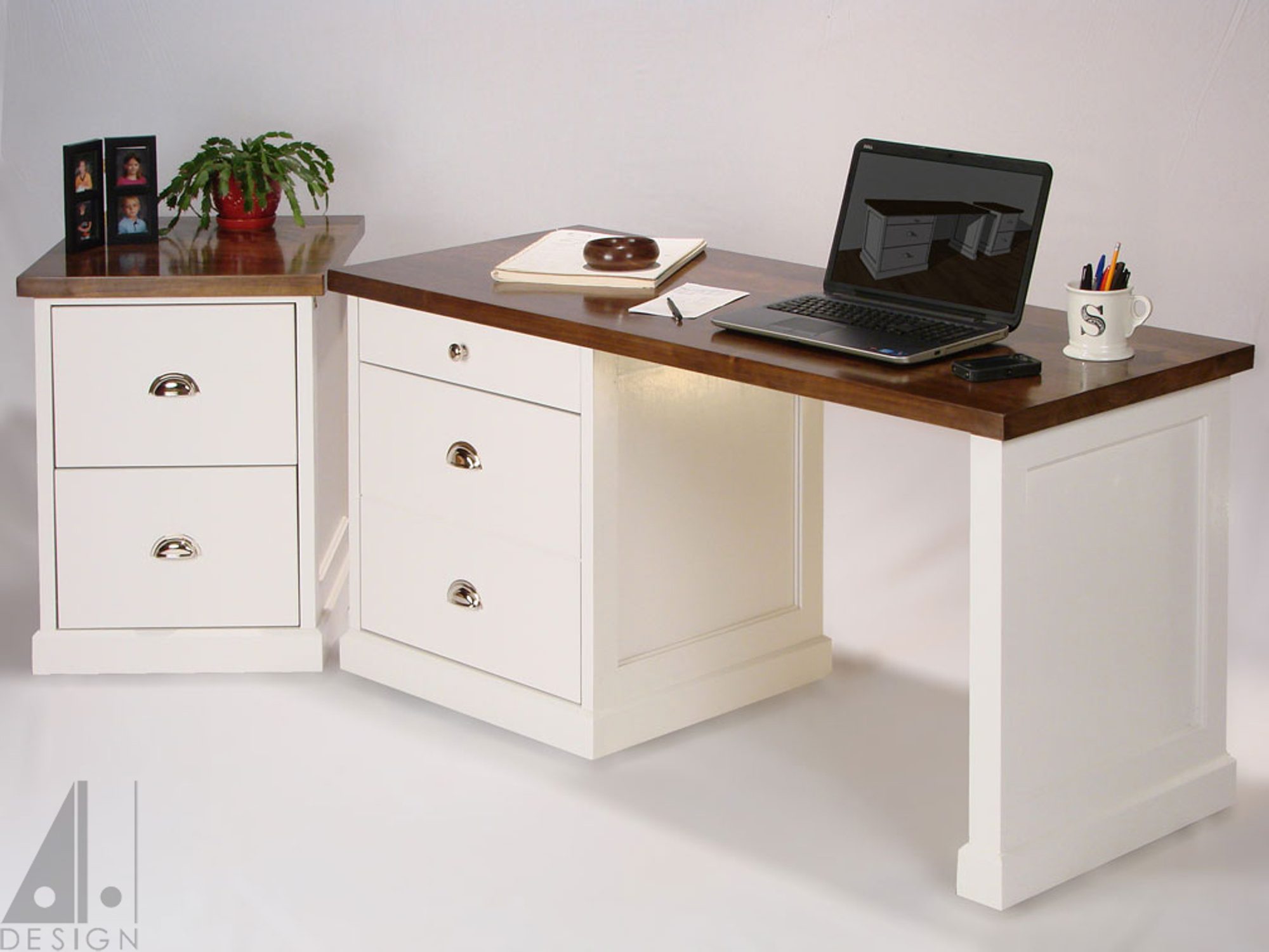 Walnut topped desk