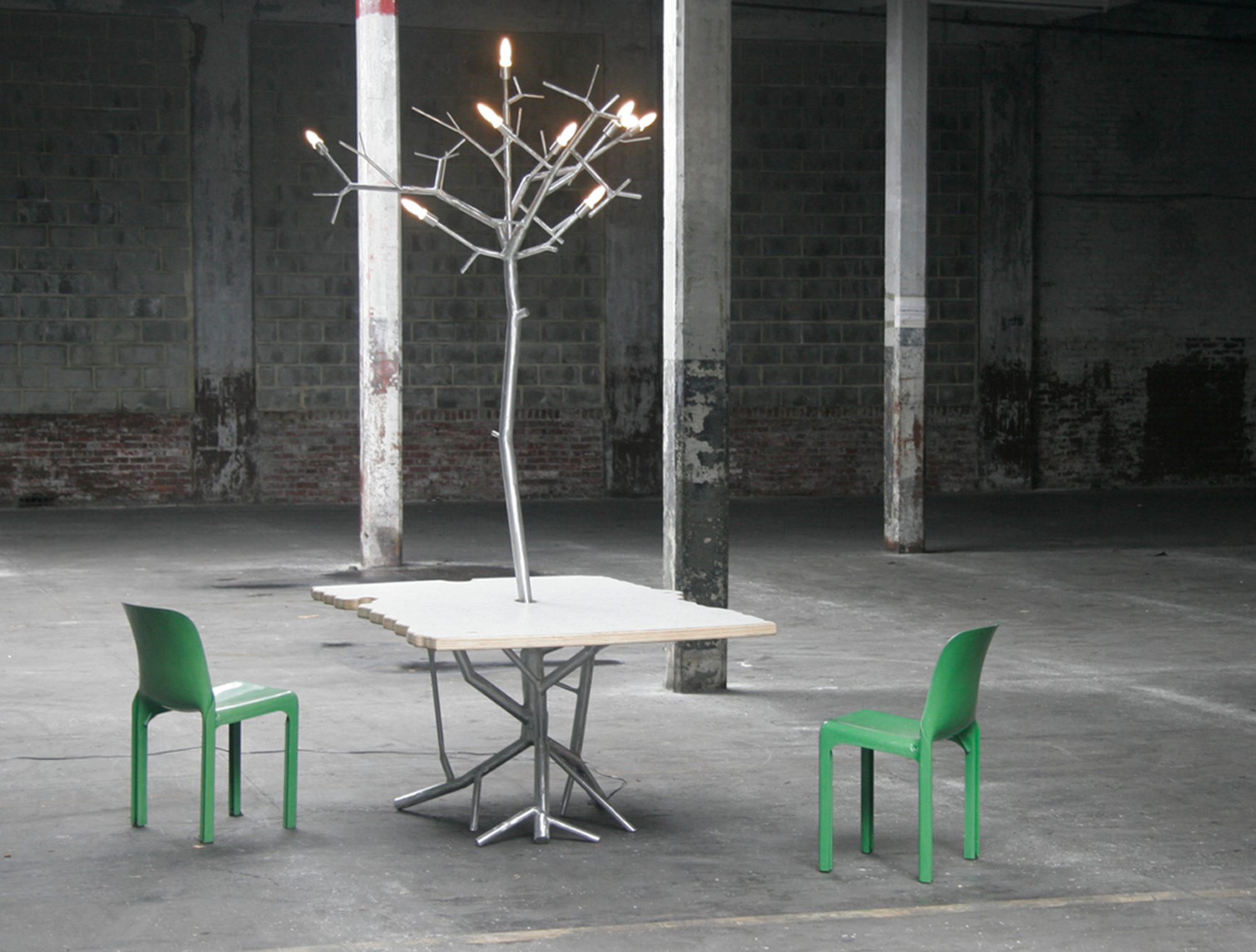 LiveEdge Dining Table with newGROWTH Chandelier