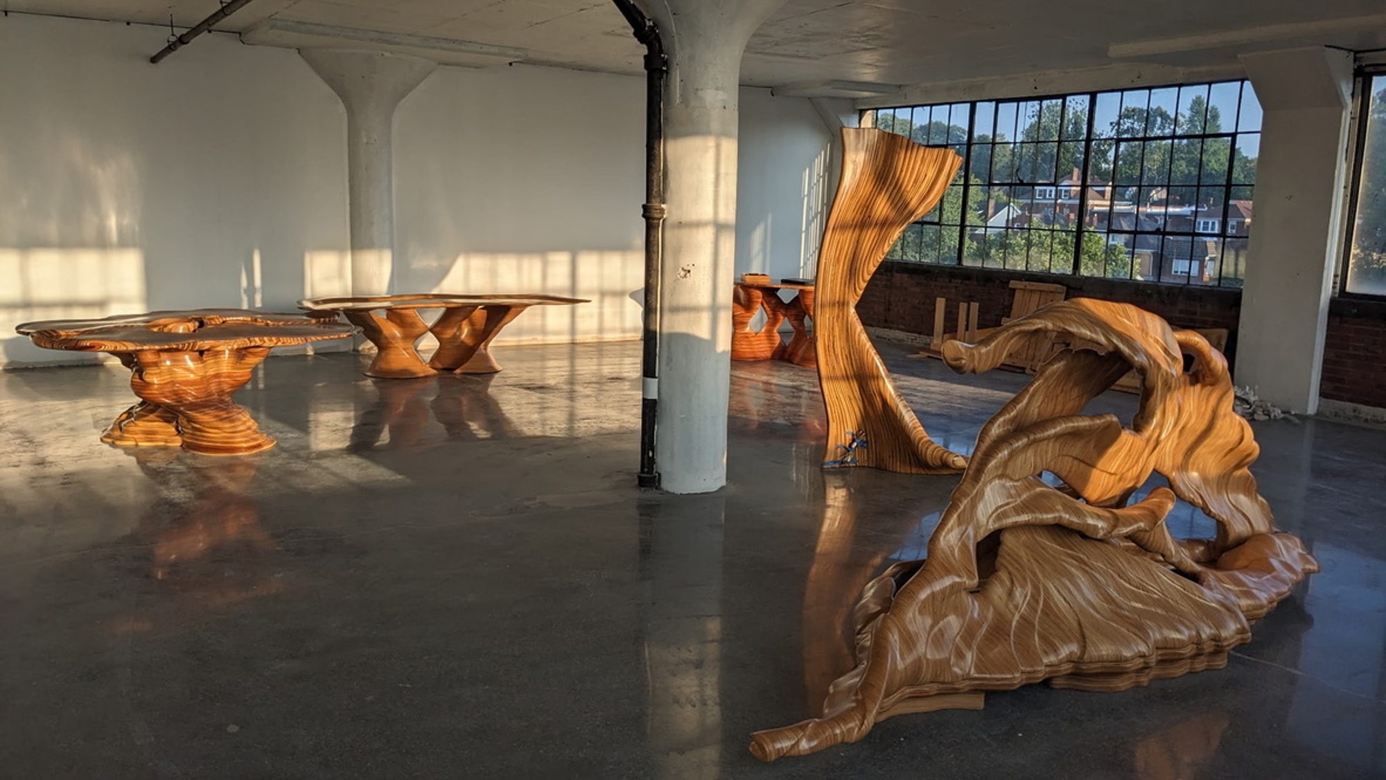 Installation of 6 sculptures at the Xfactory in Pittsburgh, PA