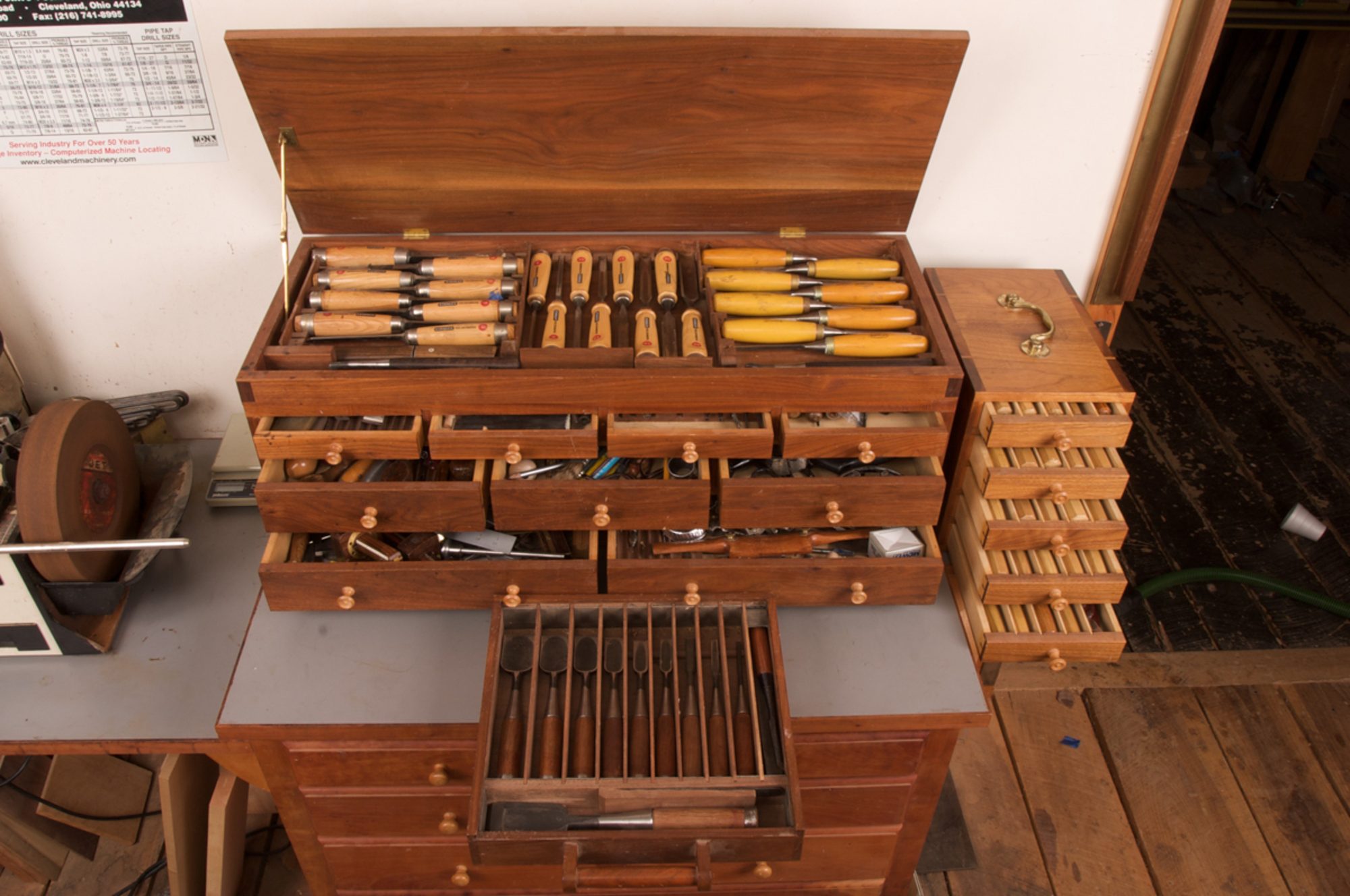Eighteenth Century Style Tool Tills Made to Go in Larger Chest.