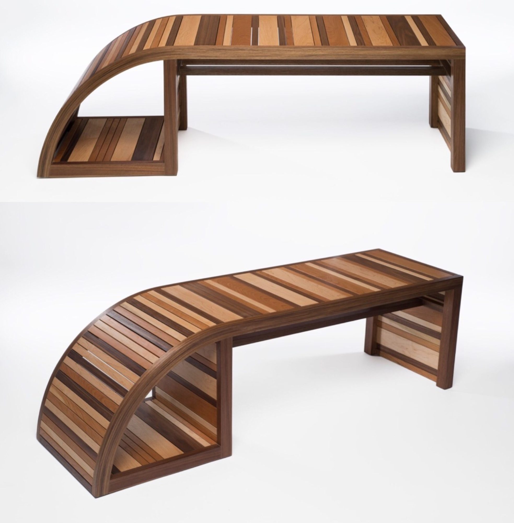 And-Wow Bench ||Walnut, Cherry, Maple 2016 ||Diminutions 53″x17″x17″