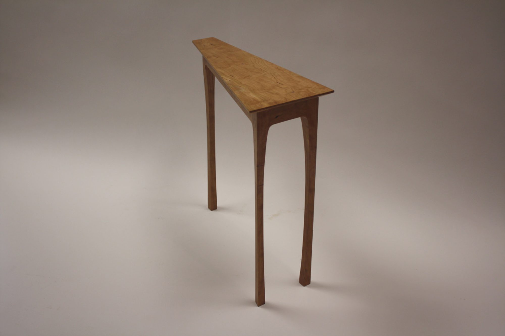 Triangular Cherry Side Table