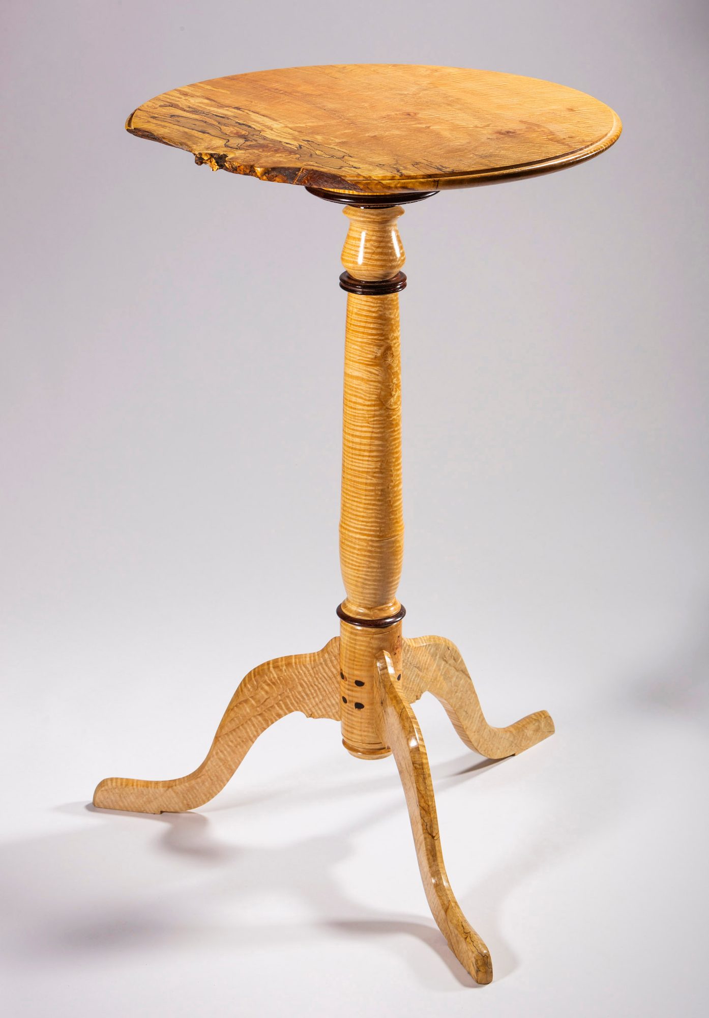 Silver maple candlestick table