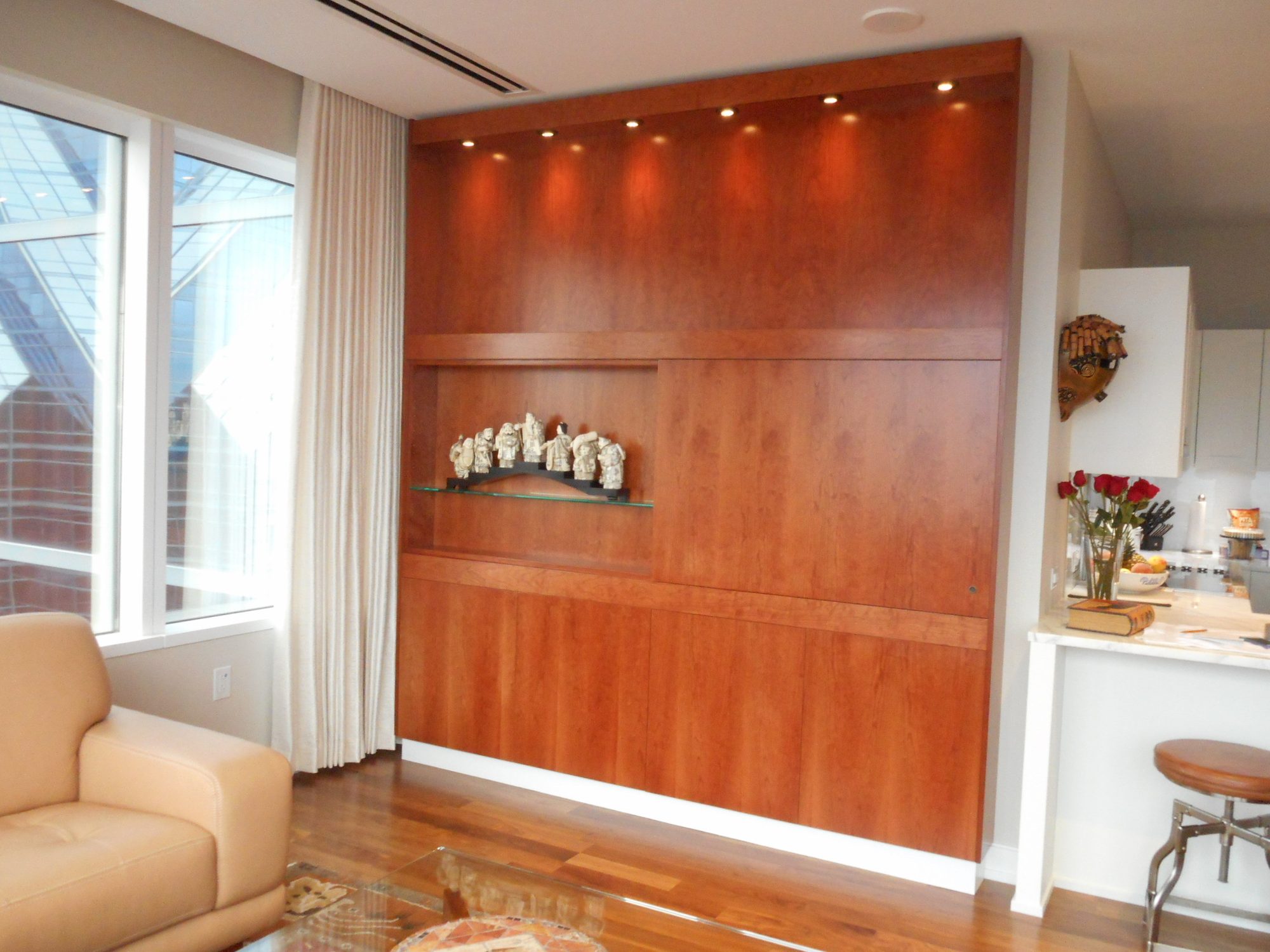 built-in cabinet for a flat screen TV