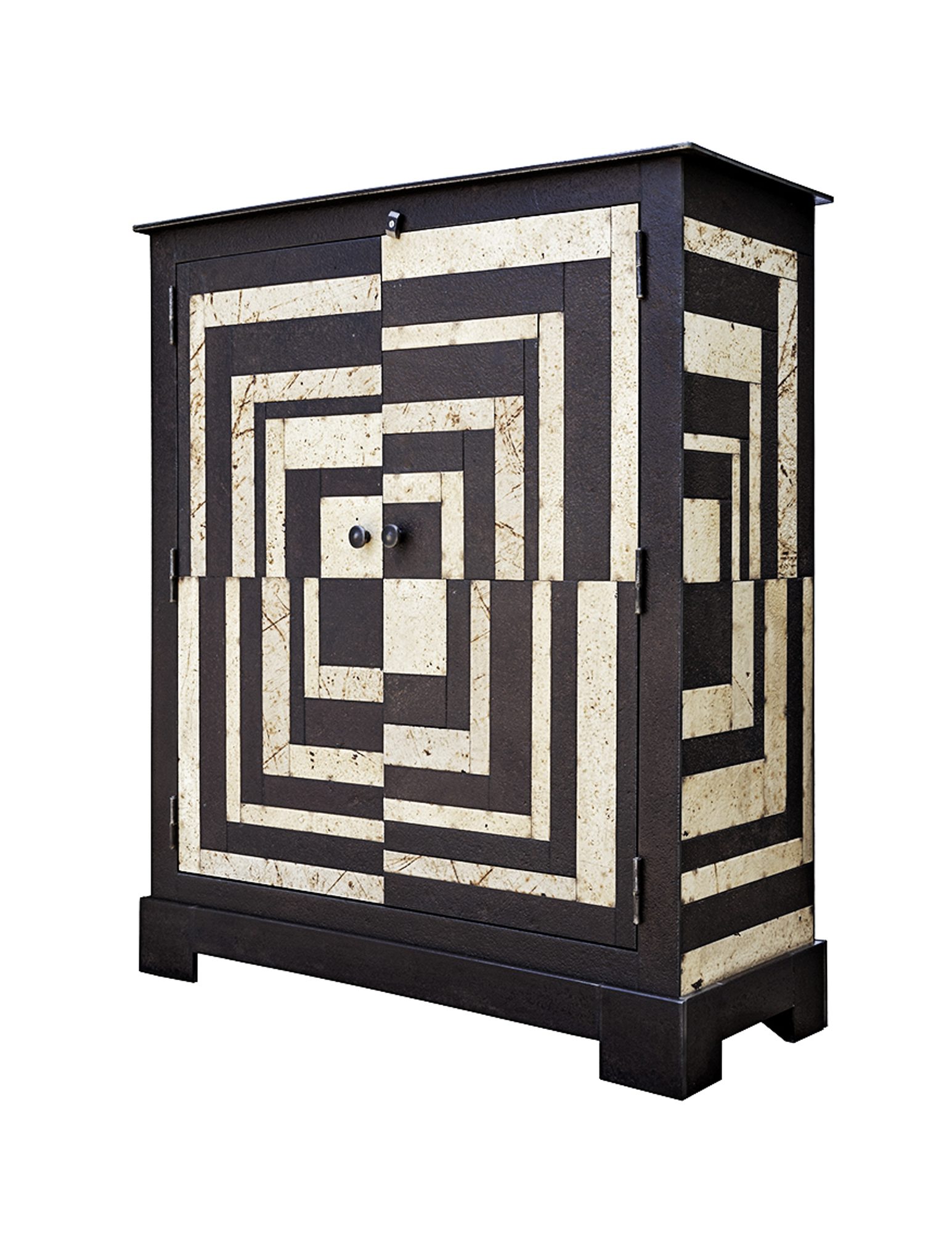 Two Door Fractured Housetop Quilt Cupboard