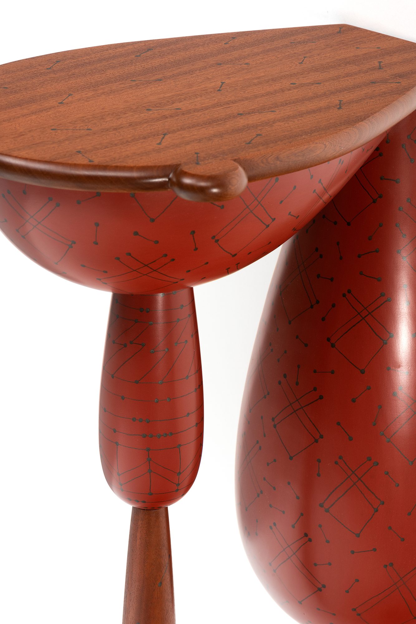 Red Demi-Lune Table, detail
