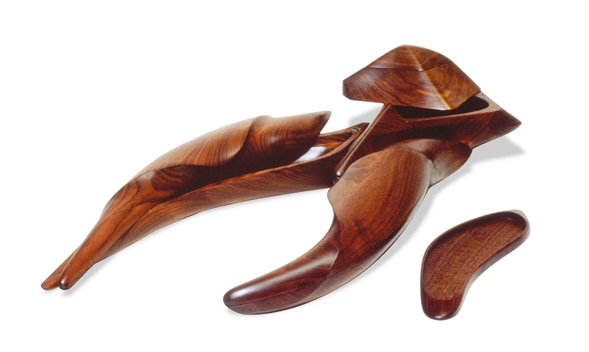 Hand Carved Jewelry Container Open