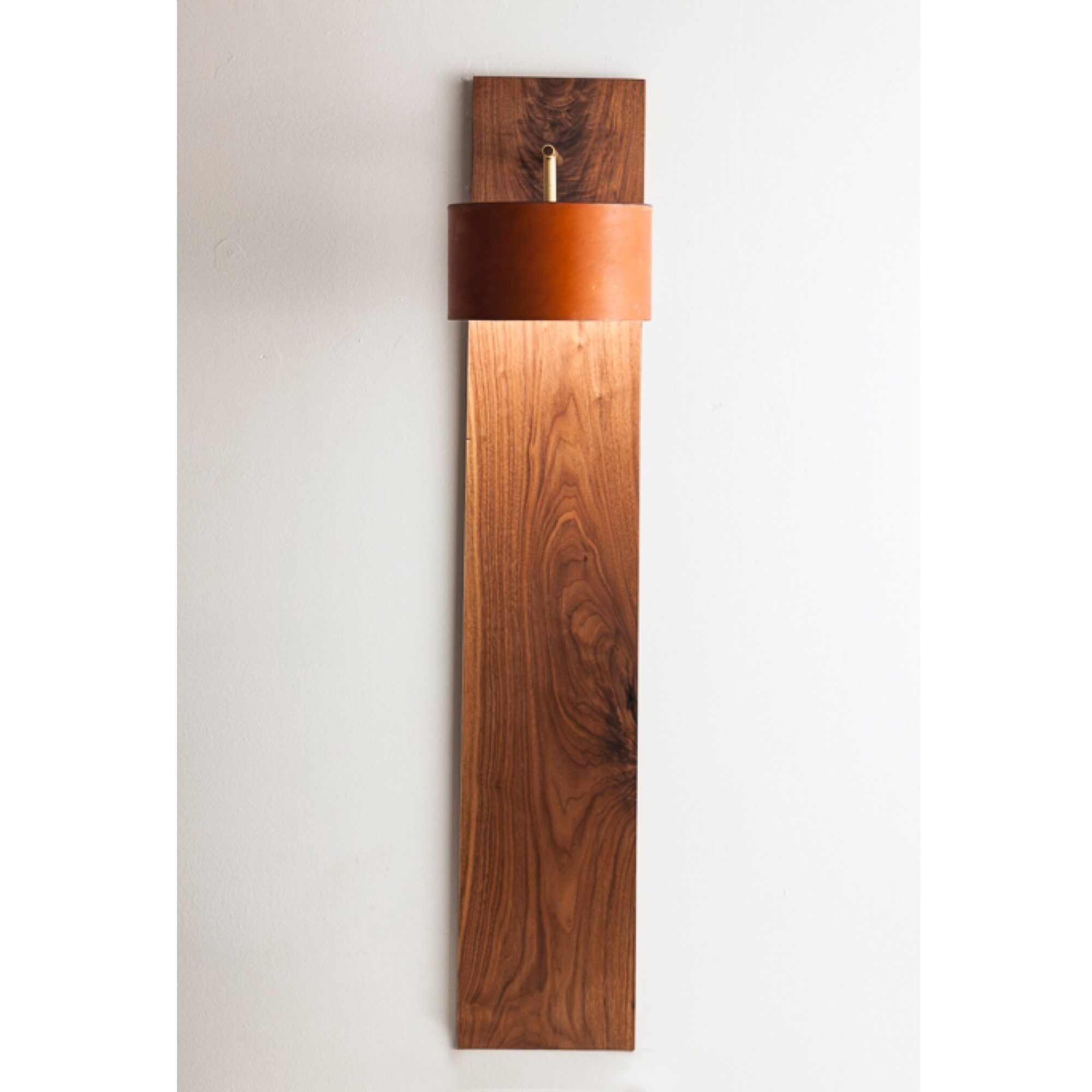 Walnut and Leather Wall Sconce