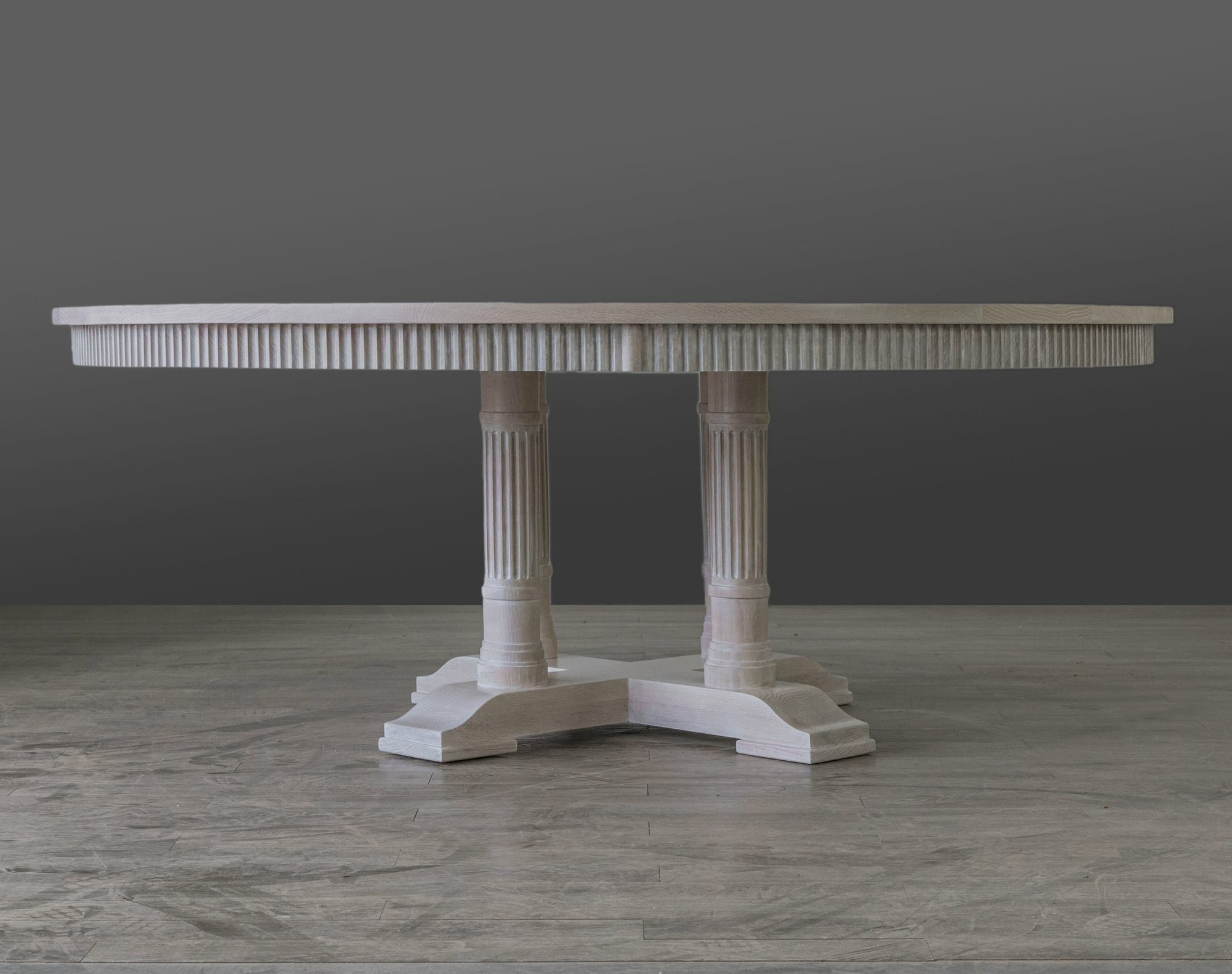 Neoclassical White Oak Dining Table