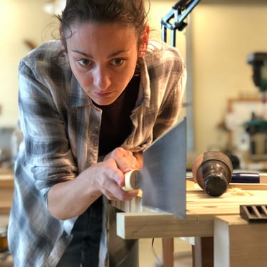 FSW Student using a japanese saw