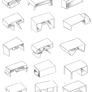 Neda Moshg Foroush Coffee Table sketches