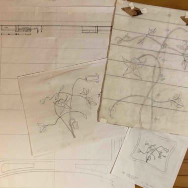 Sharon Mehrman Thread Chest sketches of inlays
