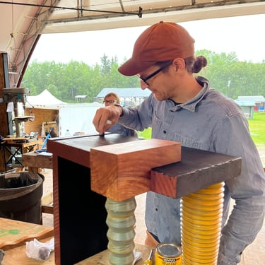 Emma Peter Scheidt in Woodshop