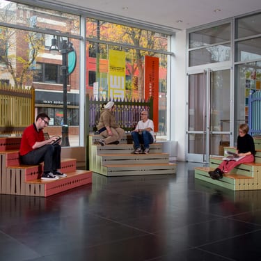 Public seating for Madison Museum of Contemporary Art The Stoop Project