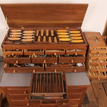 Eighteenth Century Style Tool Tills Made to Go in Larger Chest.