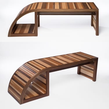 And-Wow Bench ||Walnut, Cherry, Maple 2016 ||Diminutions 53″x17″x17″