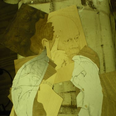 Portrait of Roy Slamm in progress
