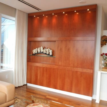 built-in cabinet for a flat screen TV