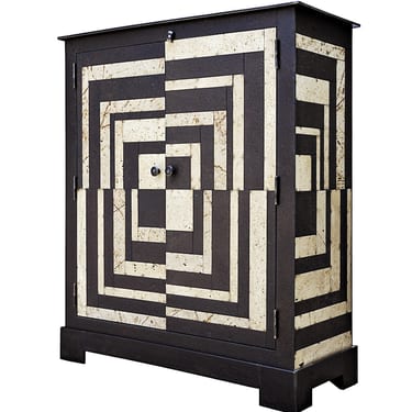 Two Door Fractured Housetop Quilt Cupboard