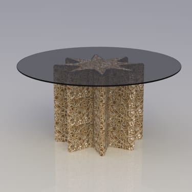 Knoop, fluted rope dining table concept rendering, 2014