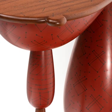LOAM Marketing Red Demi-Lune Table, detail