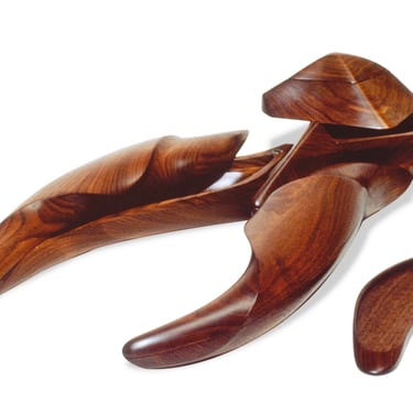 Hand Carved Jewelry Container Open