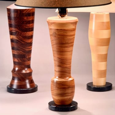 Michael Kieley 3 Turned wood lamps