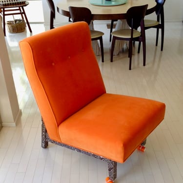 Michael Kieley Go Cart Chair in Orange Velvet