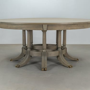 Bleached walnut custom designed round dining table