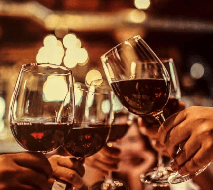 Celebration wine toast