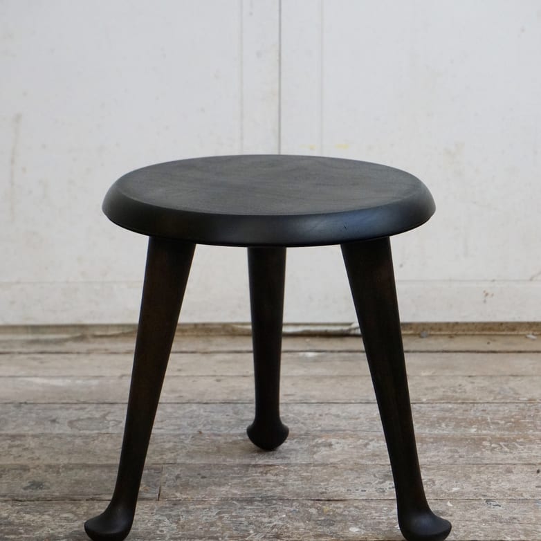Ebonized pad foot child's stool