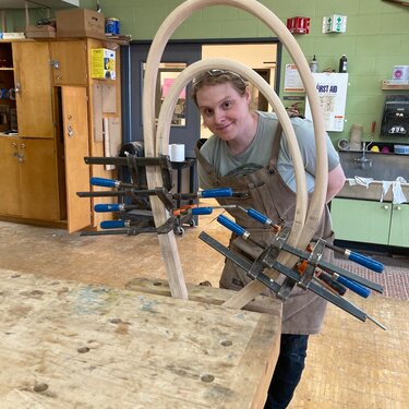 RIT Naomi Miller bends some wood