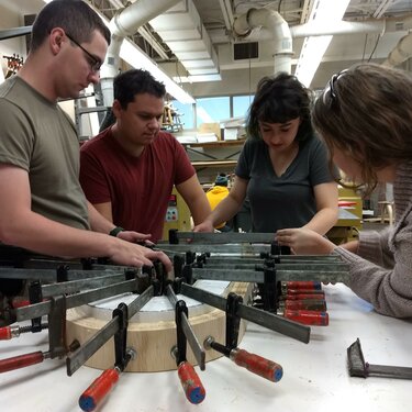 NMU Students Bending Wood