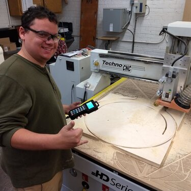 NMU Student Cutting Chair Design on CNC Router