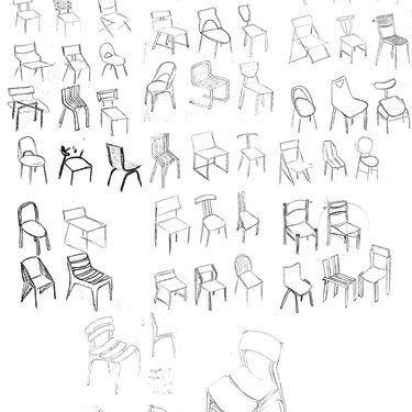Neda Moshg Foroush Chair Sketches