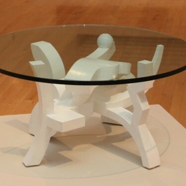 GKB White Glass Table