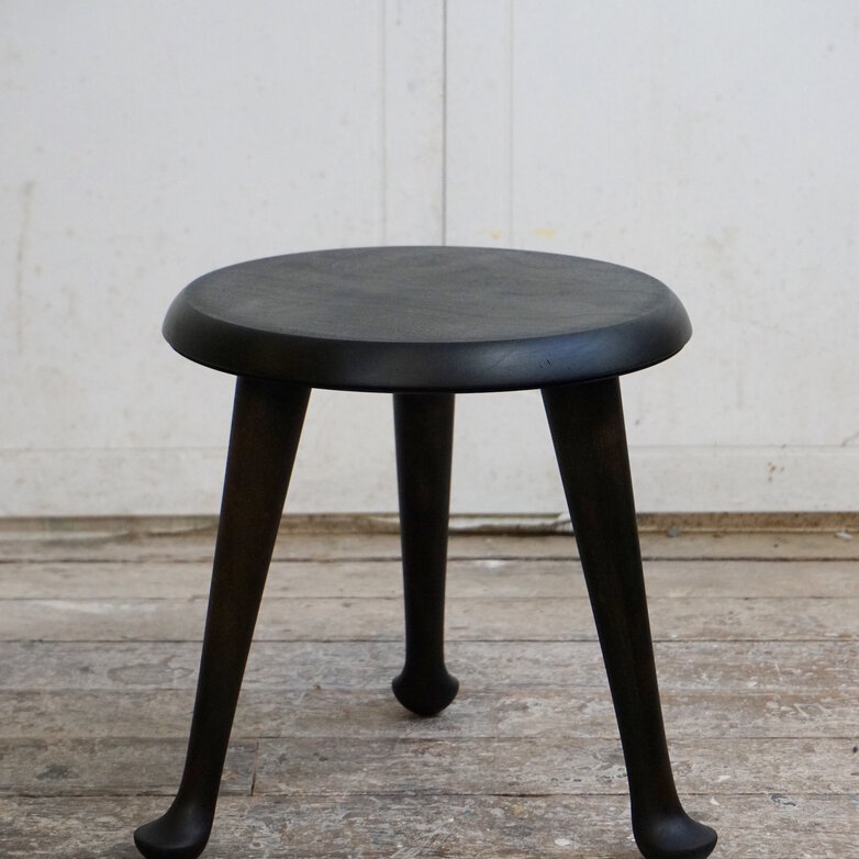 Ebonized pad foot child's stool