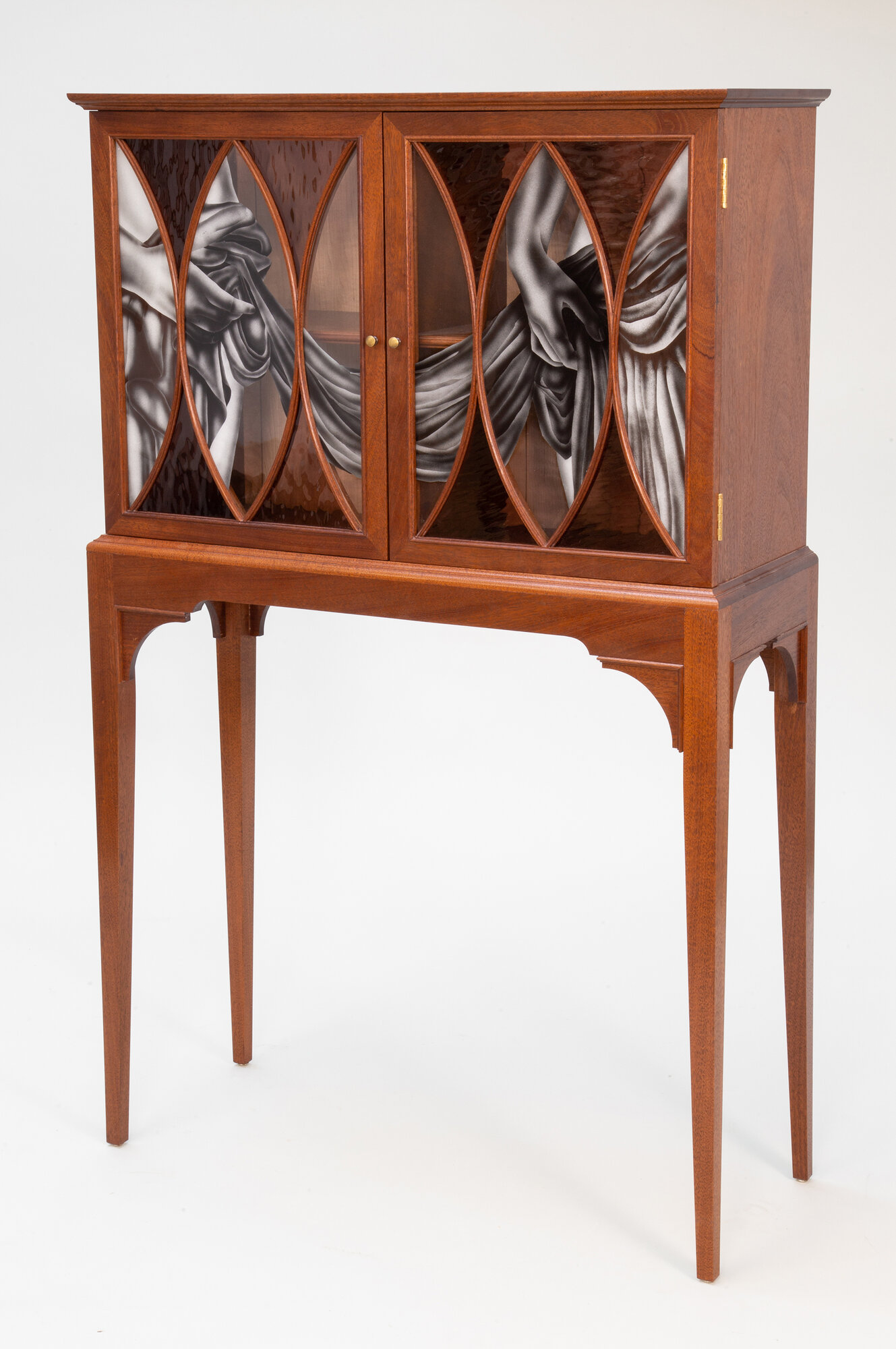 A Partially Draped Cabinet