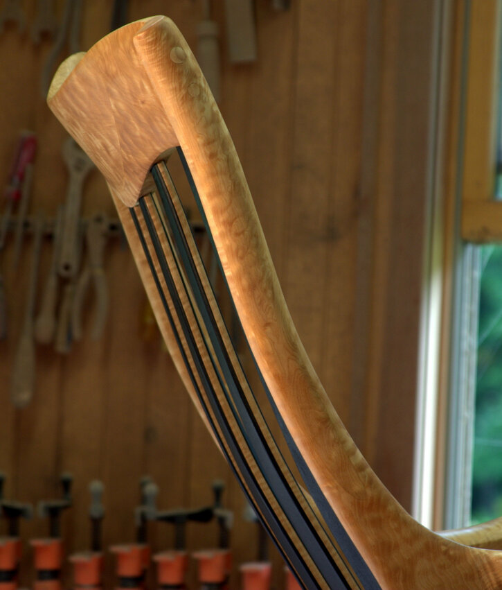 Quitled Maple rocker with Ebony backrests