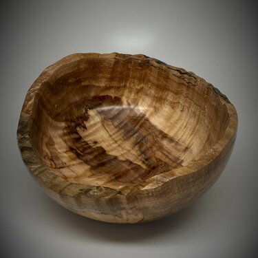 Spalted curly maple bowl