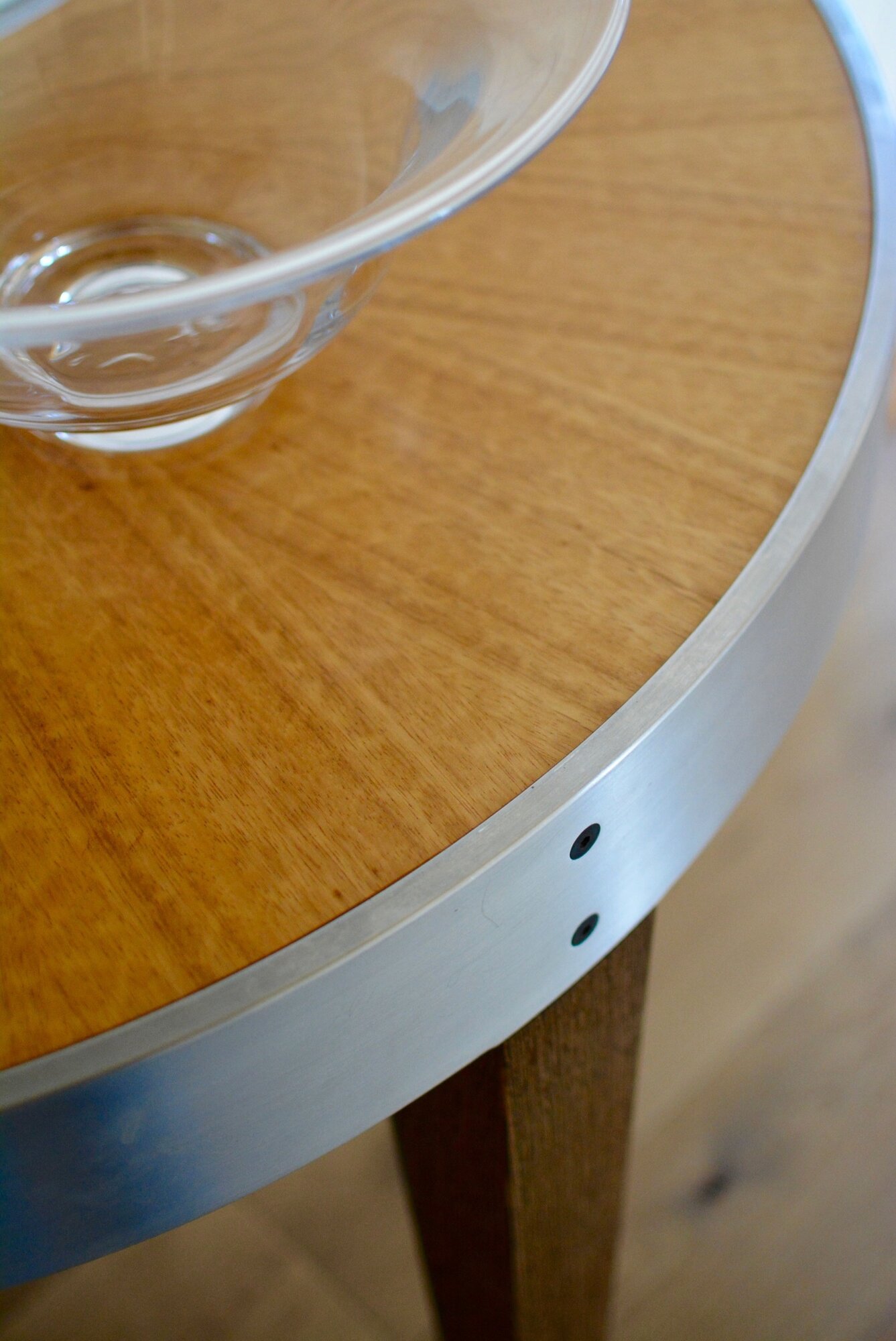 Contemporary Dining Set Demilune Side Table Detail